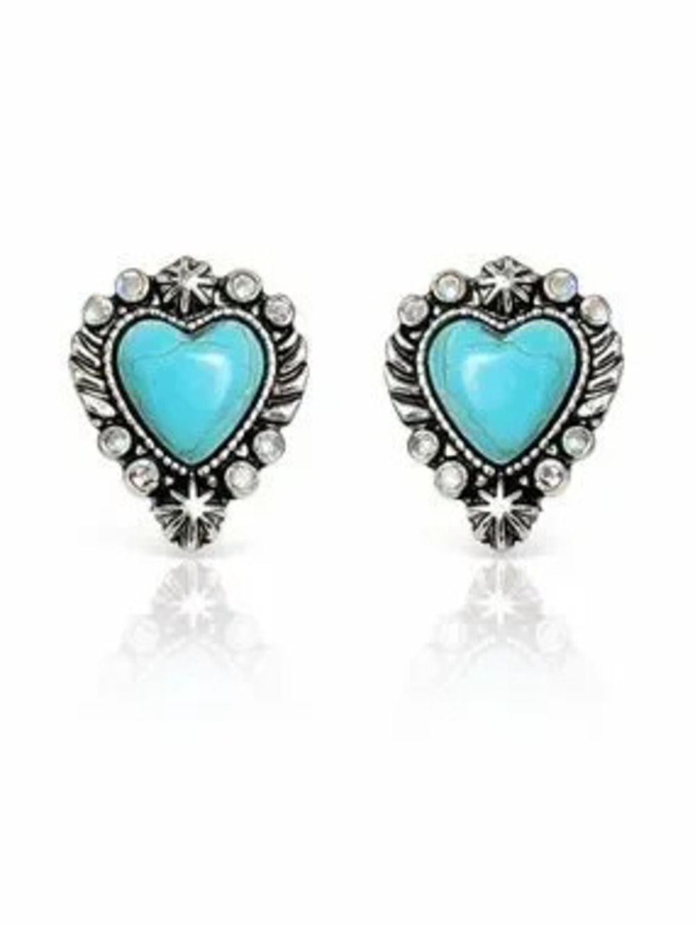 Turquoise Heart Stud Earrings